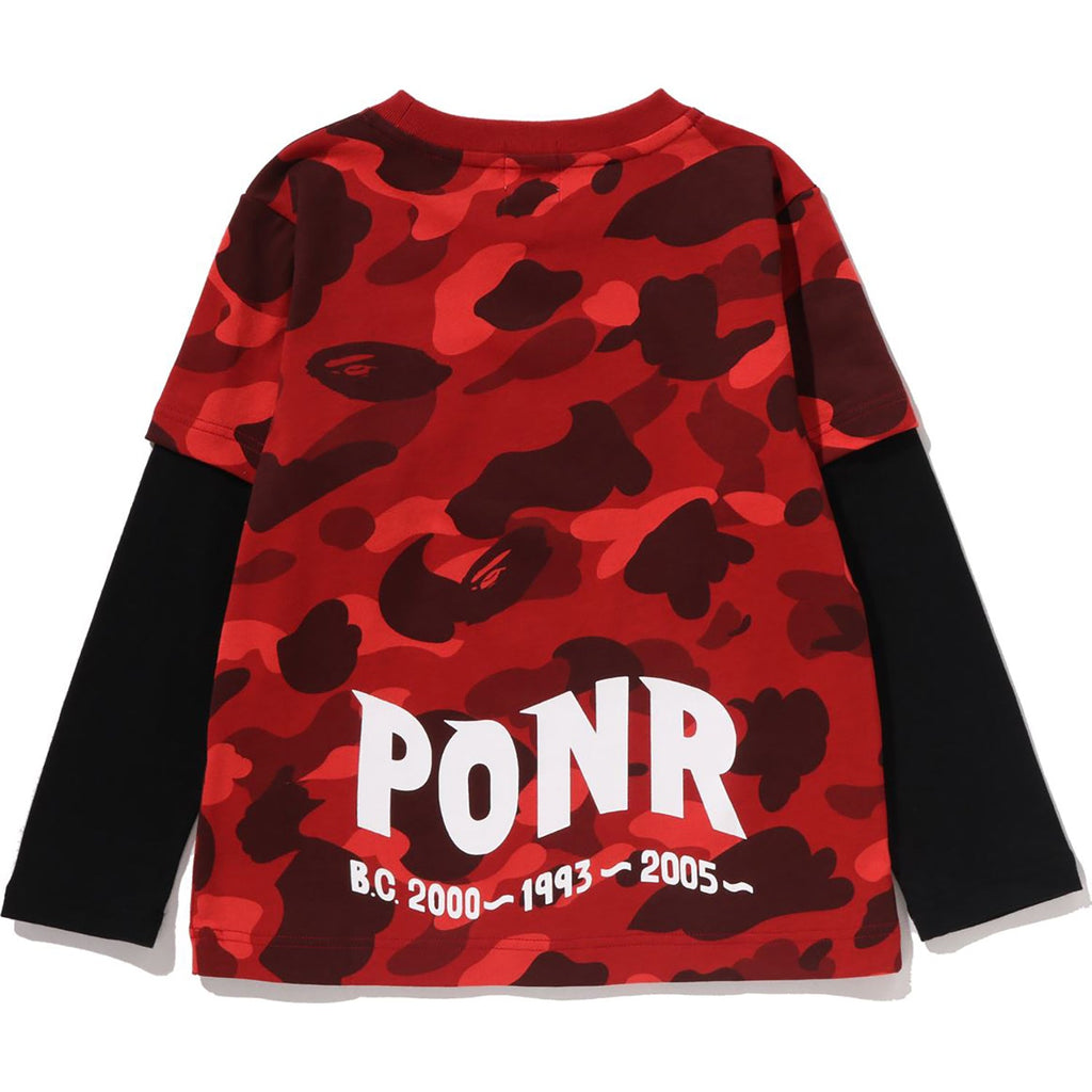COLOR CAMO SHARK LAYERED LS TEE KIDS
