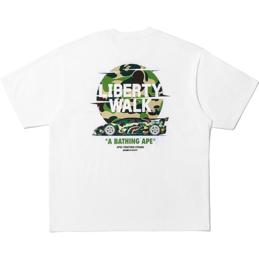BAPE X LIBERTY WALK ABC CAMO LOGO RELAXED FIT TEE MENS