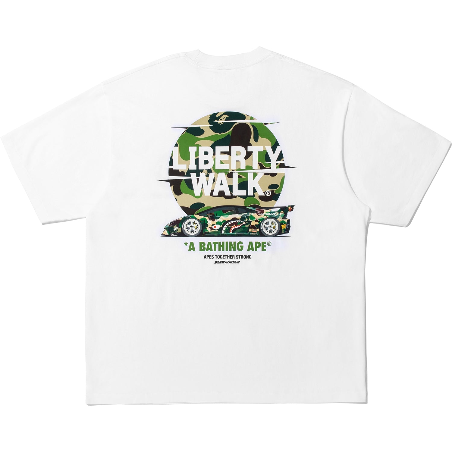 BAPE X LIBERTY WALK ABC CAMO LOGO RELAXED FIT TEE MENS
